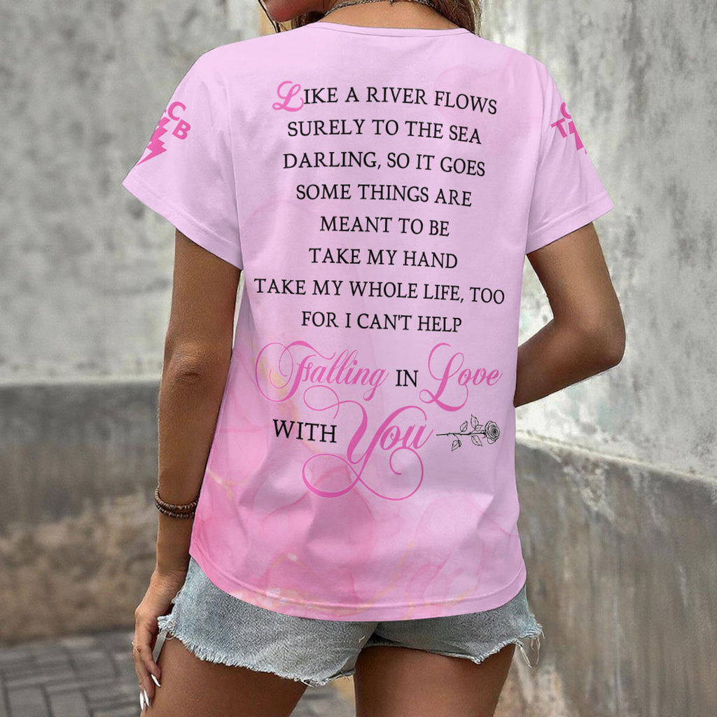 Elvis Presley 3D Women's V-Neck T-Shirt – HOATT17799