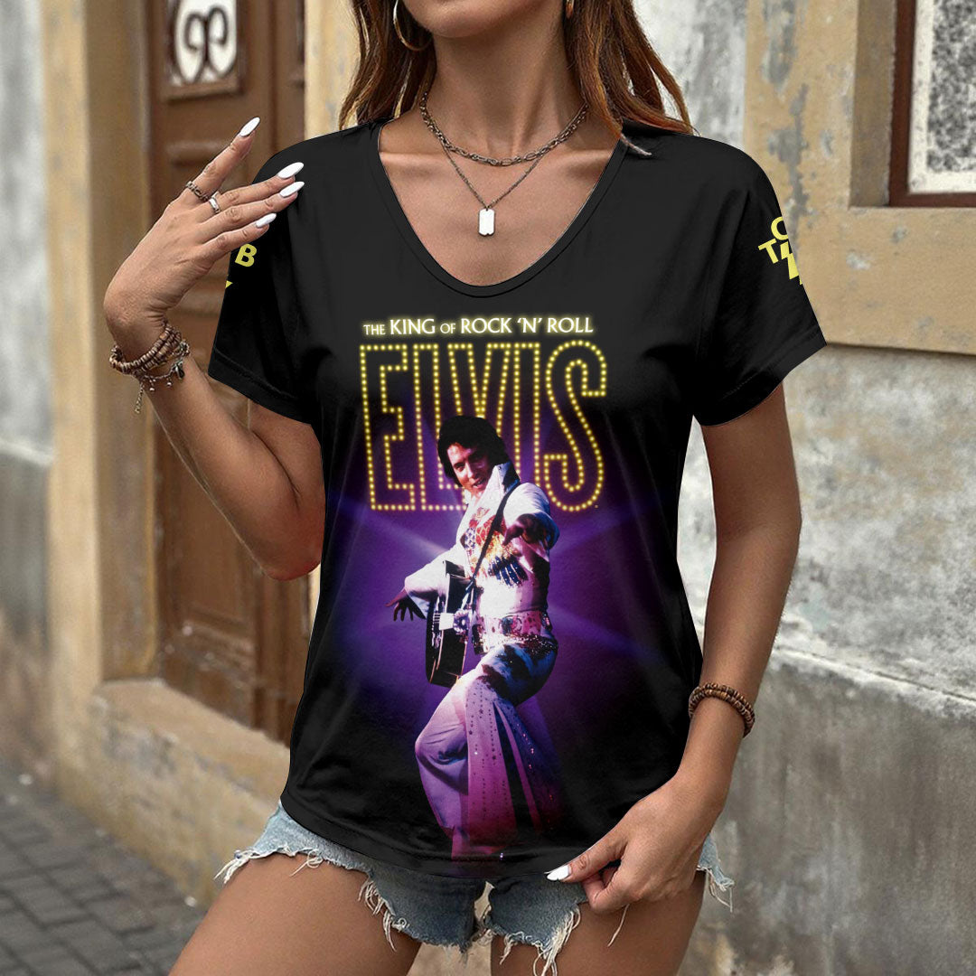 Elvis Presley 3D Women's V-Neck T-Shirt – HOATT17977