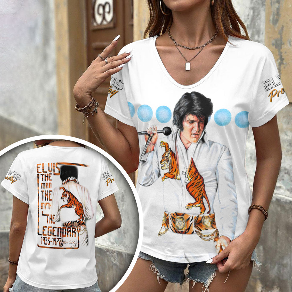 Elvis Presley 3D Women's V-Neck T-Shirt – HOATT17979