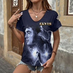 Elvis Presley 3D Women's V-Neck T-Shirt – HOATT18358