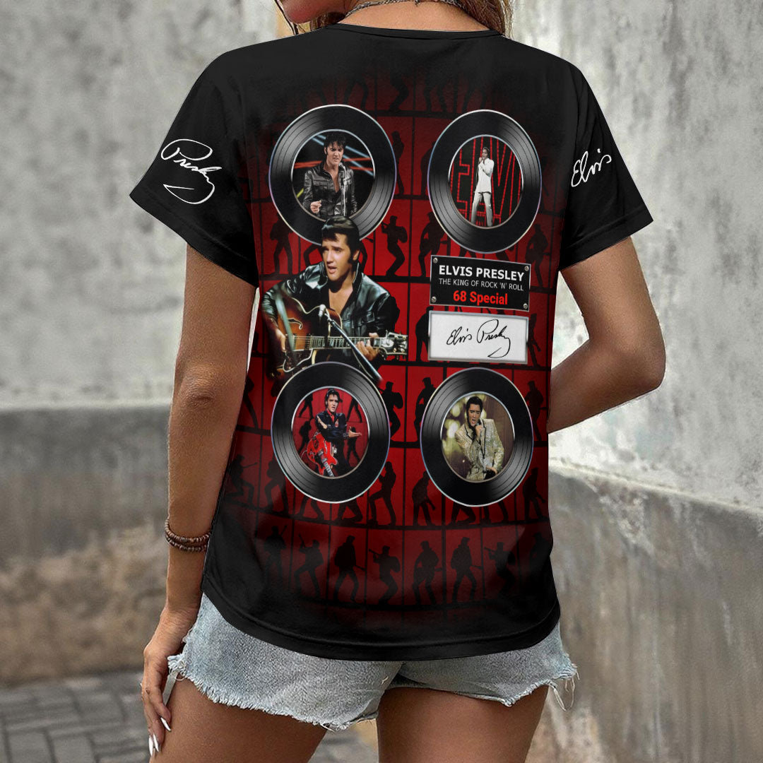 Elvis Presley 3D Women's V-Neck T-Shirt – HOATT18369
