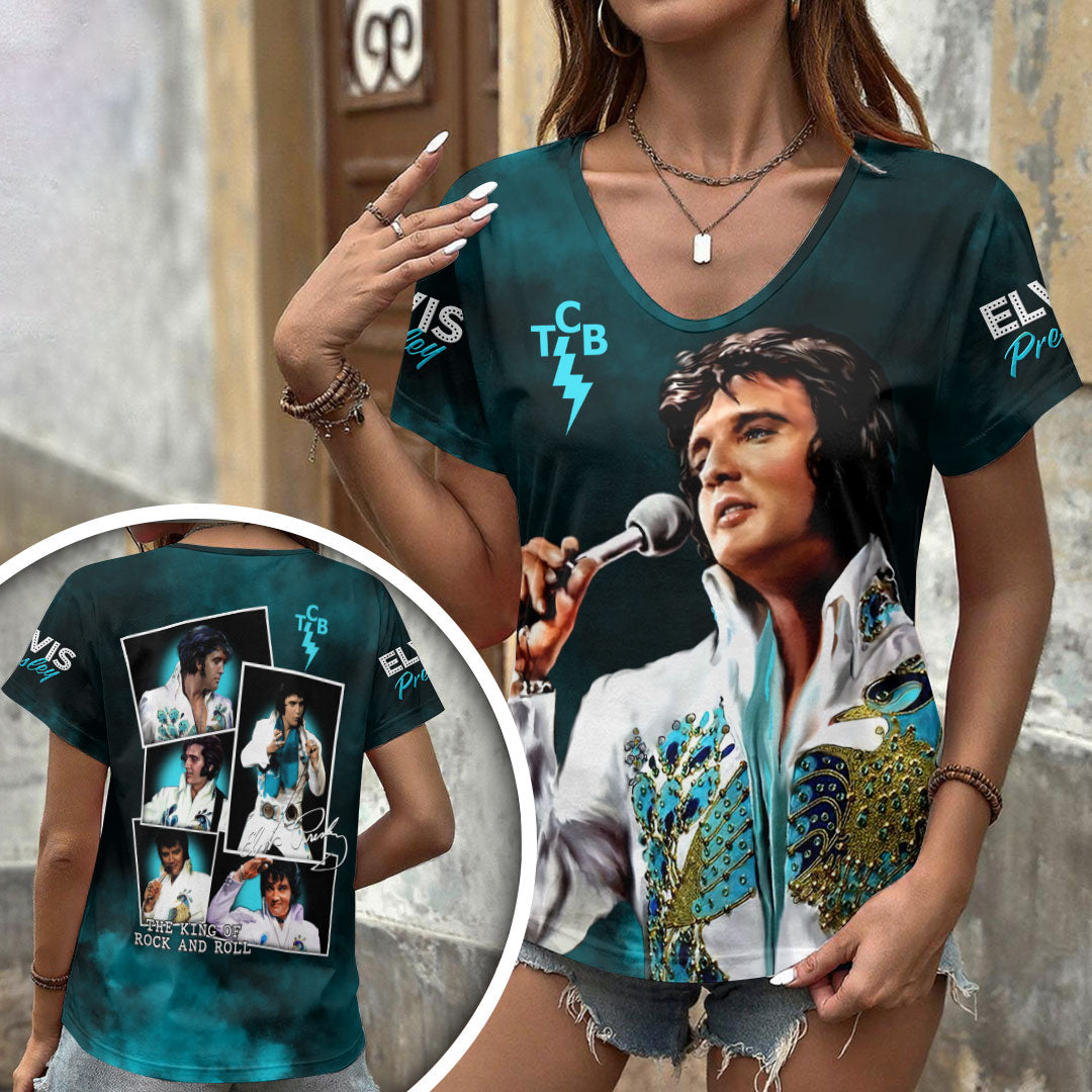 Elvis Presley 3D Women's V-Neck T-Shirt – HOATT18370