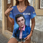 Elvis Presley 3D Women's V-Neck T-Shirt – HOATT18371