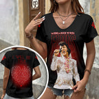 Elvis Presley 3D Women's V-Neck T-Shirt – HOATT18989