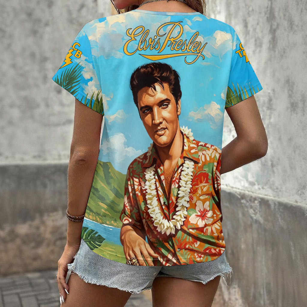 Elvis Presley 3D Women's V-Neck T-Shirt – HOATT19000