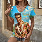 Elvis Presley 3D Women's V-Neck T-Shirt – HOATT19000