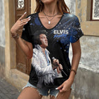 Elvis Presley 3D Women's V-Neck T-Shirt – HOATT20460