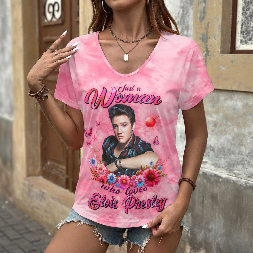 Elvis Presley 3D Women's V-Neck T-Shirt – HOATT20462