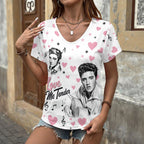 Elvis Presley 3D Women's V-Neck T-Shirt – HOATT20798
