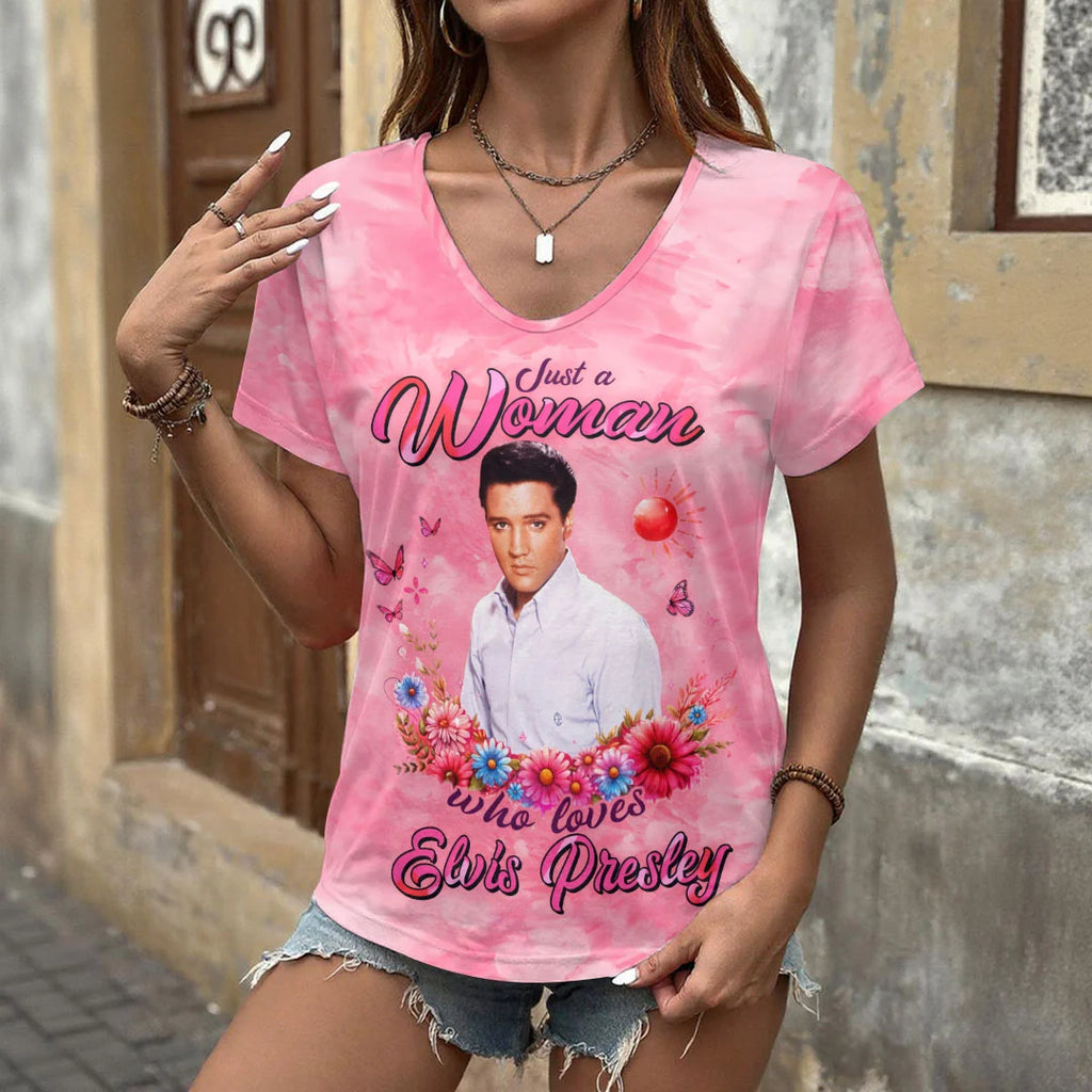 Elvis Presley 3D Women's V-Neck T-Shirt – HOATT20882