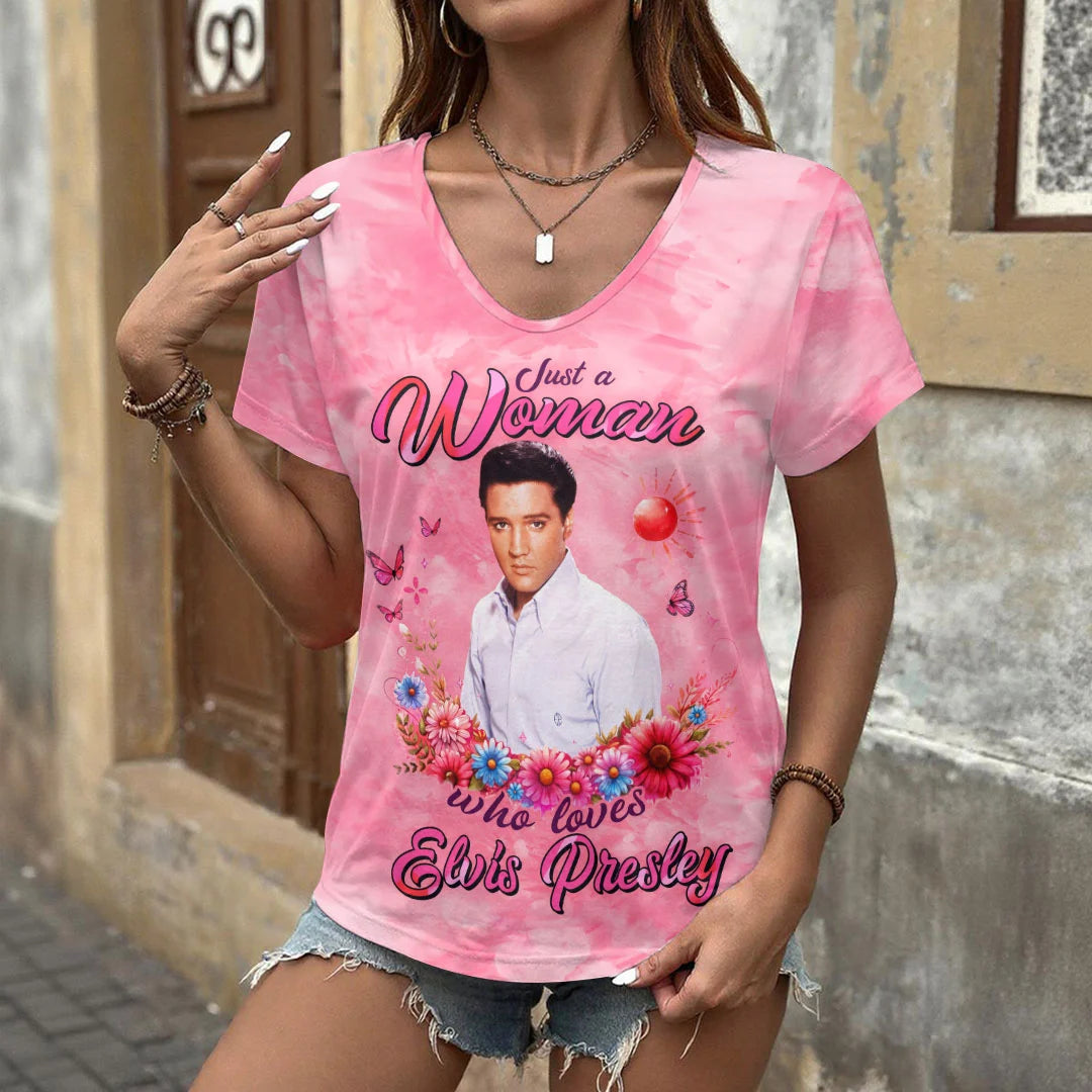 Elvis Presley 3D Women's V-Neck T-Shirt – HOATT20882