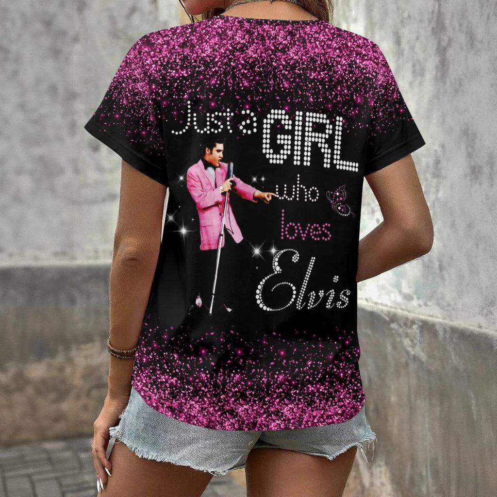 Elvis Presley 3D Women's V-Neck T-Shirt – HOATT20891