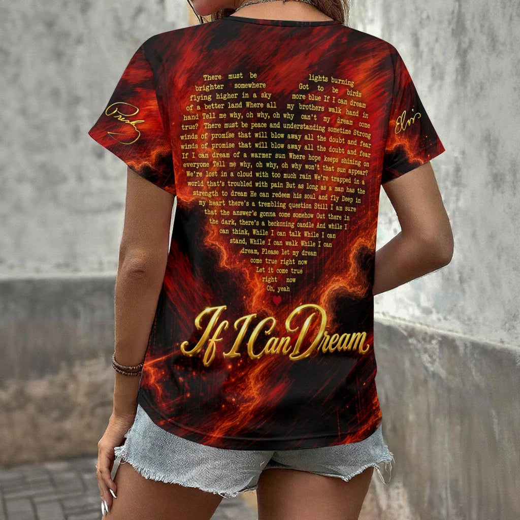 Elvis Presley 3D Women's V-Neck T-Shirt – HOATT20962