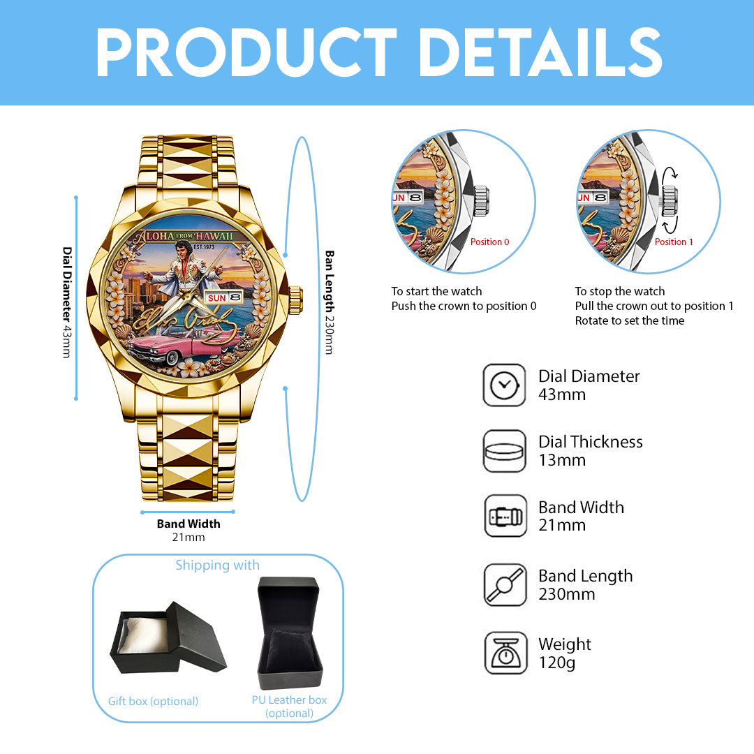 Elvis Presley Alloy Luxury Quartz Watch – TMTHU5356