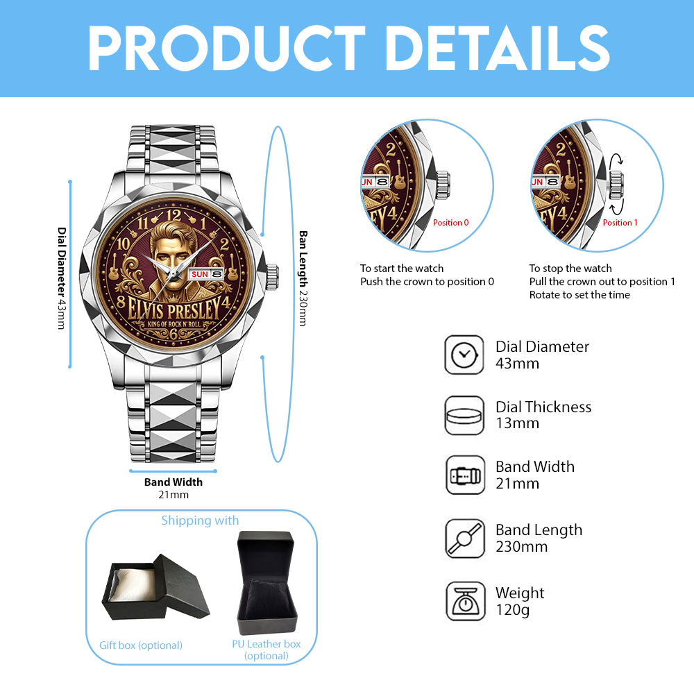 Elvis Presley Alloy Luxury Quartz Watch – TMTHU6854