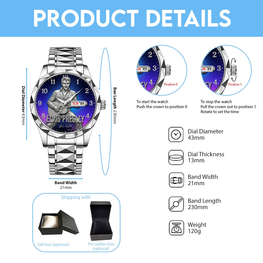 Elvis Presley Alloy Luxury Quartz Watch – TMTHU7275