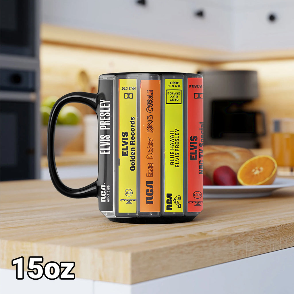 Elvis Presley Albums Cassette Retro Collection Ceramic Mug – TANTN20066