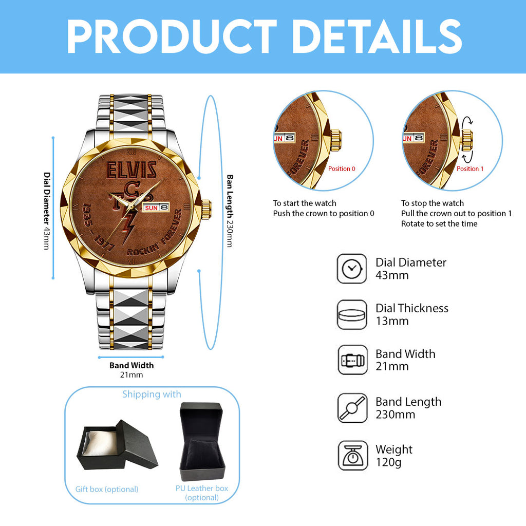Elvis Presley Alloy Luxury Quartz Watch – HOATT 11976