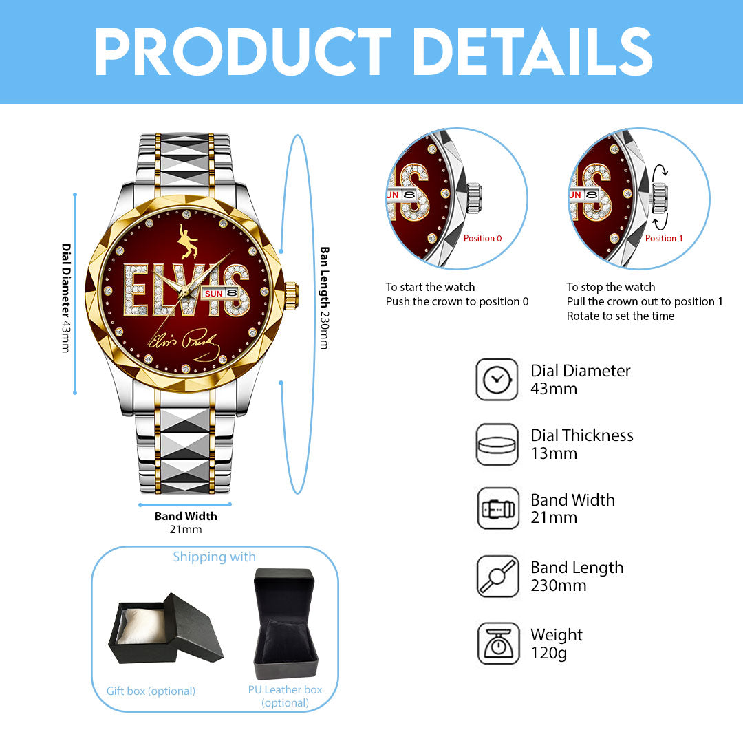 Elvis Presley Alloy Luxury Quartz Watch – HOATT 12280