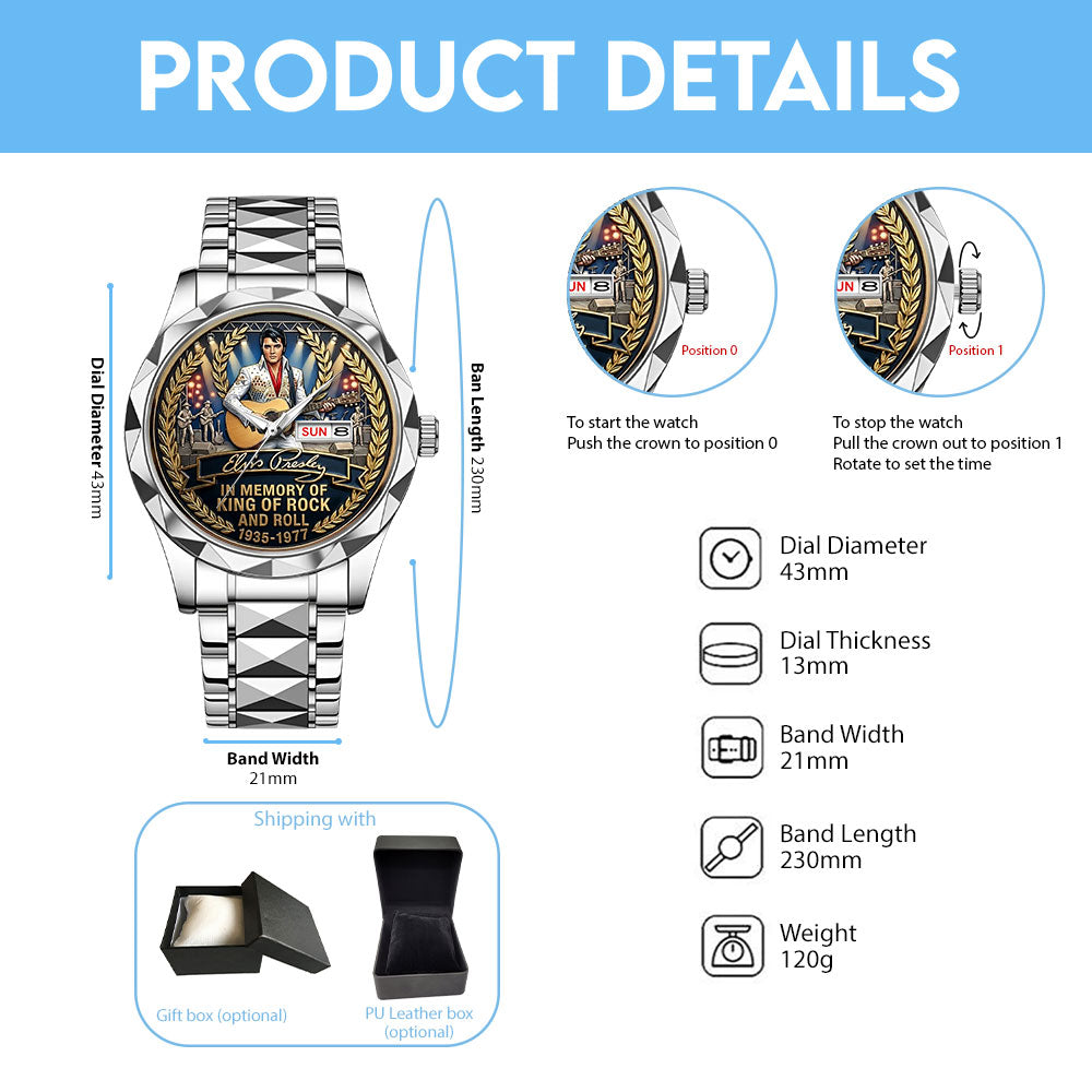 Elvis Presley Alloy Luxury Quartz Watch – MAITM14582