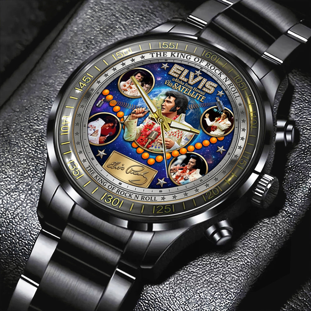 Elvis Presley Black Stainless Steel Watch – TMTHU6502