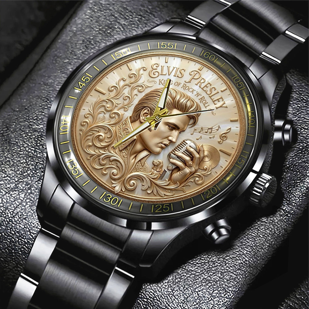 Elvis Presley Black Stainless Steel Watch – TMTHU7187