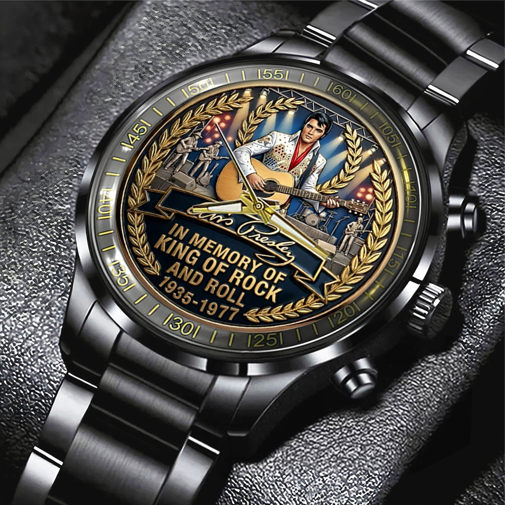 Elvis Presley Black Stainless Steel Watch – MAITM14583
