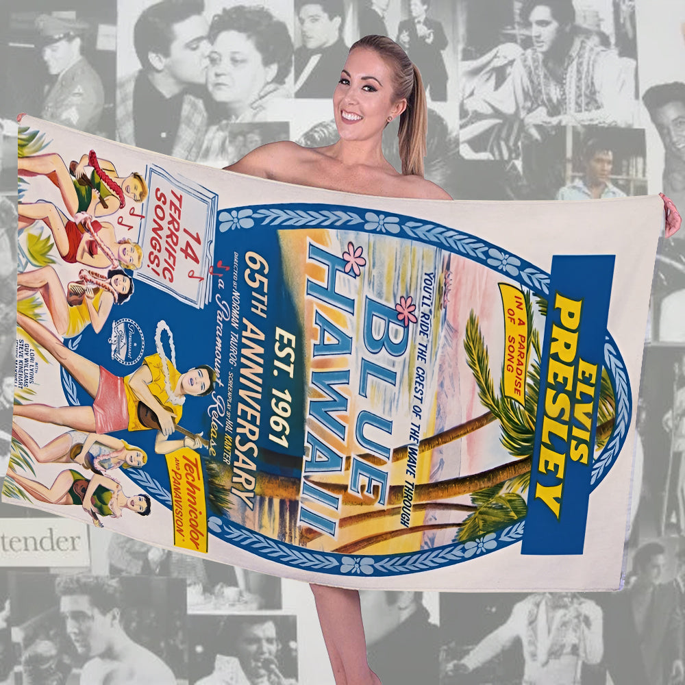 Elvis Presley: Blue Hawaii 65th Anniversary Rectangle Beach Towel – TMTHU6294