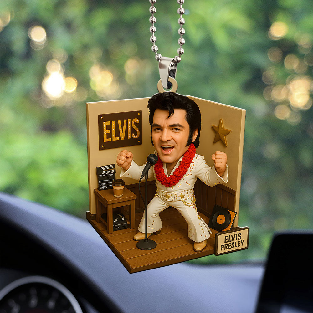 Elvis Presley Custom Shape 1-sided Acrylic Car Ornament – GNE NEW175