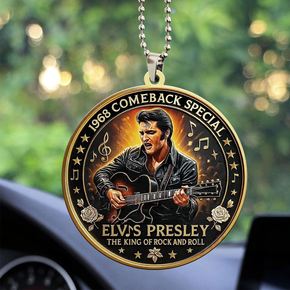 Elvis Presley Custom Shape 2-sided Acrylic Car Ornament – TANTN17062