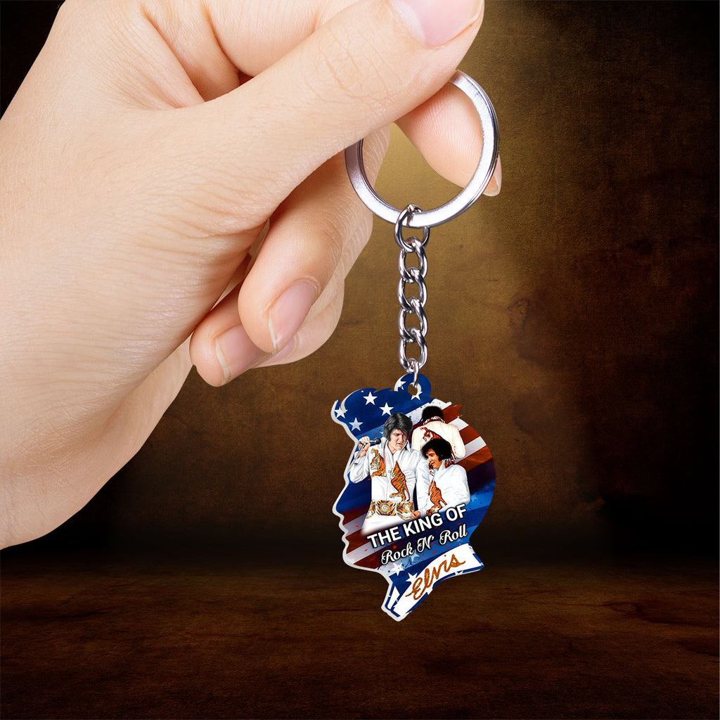 Elvis Presley Custom Shape 2-sided Keychain – HOATT 9415