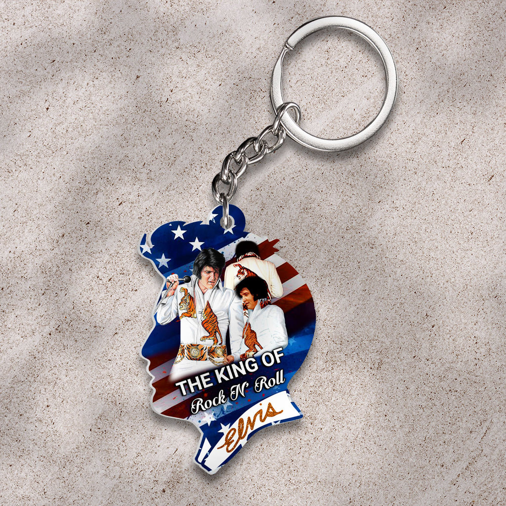 Elvis Presley Custom Shape 2-sided Keychain – HOATT 9415