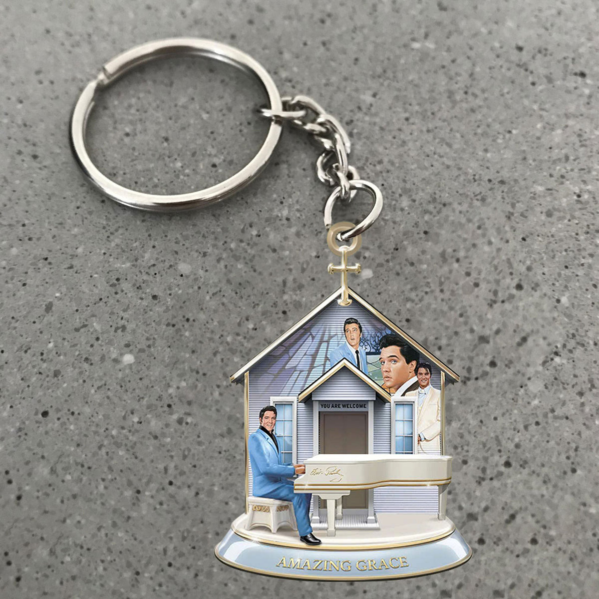 Elvis Presley Custom Shape 2-sided Keychain – MAITM 11159