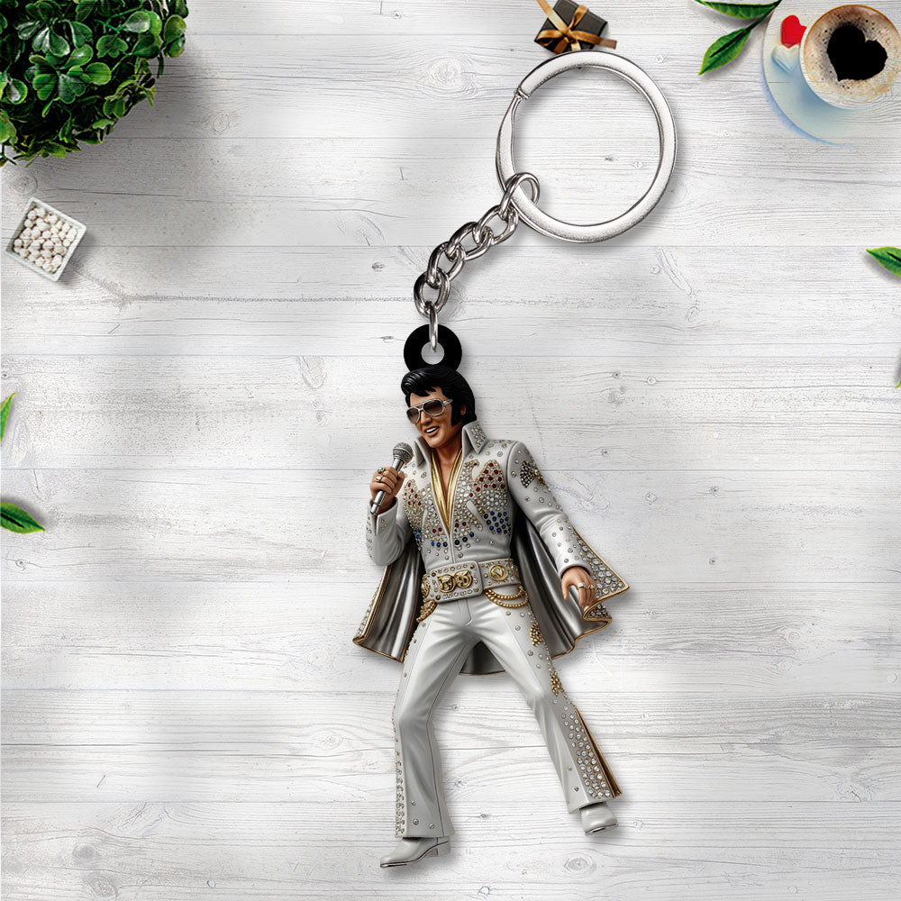 Elvis Presley Custom Shape 2-sided Keychain – TANTN22780