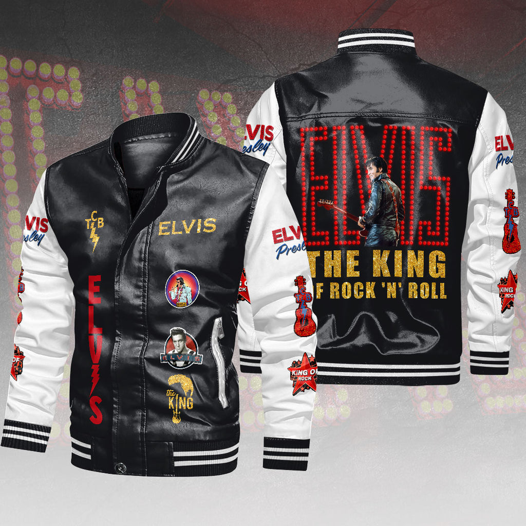 Elvis Presley Leather Bomber Jacket – HOATT15705