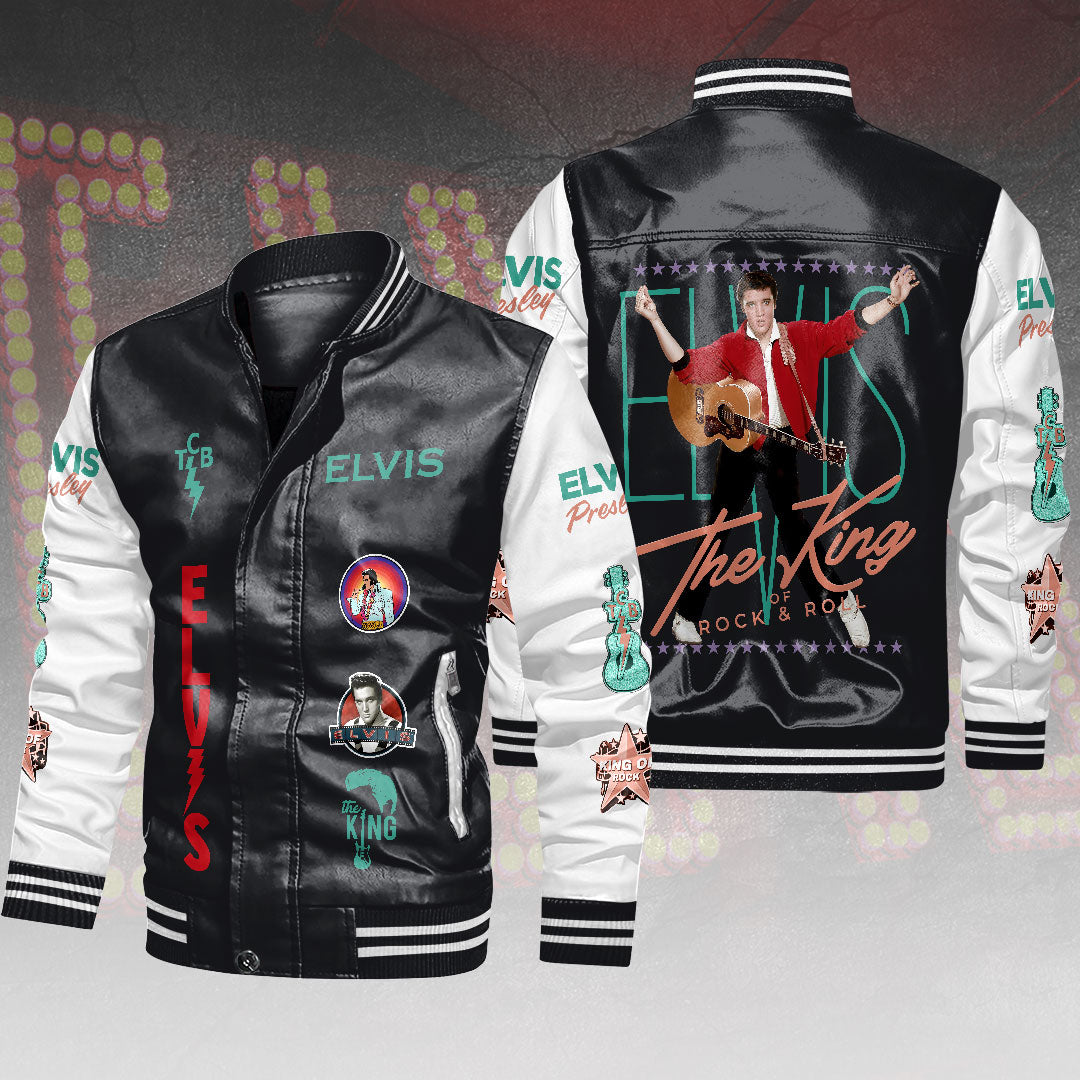 Elvis Presley Leather Bomber Jacket – HOATT15941