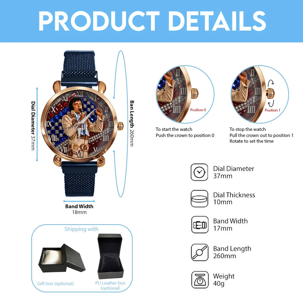 Elvis Presley Mesh Strap Quartz Watch – TMTHU9002