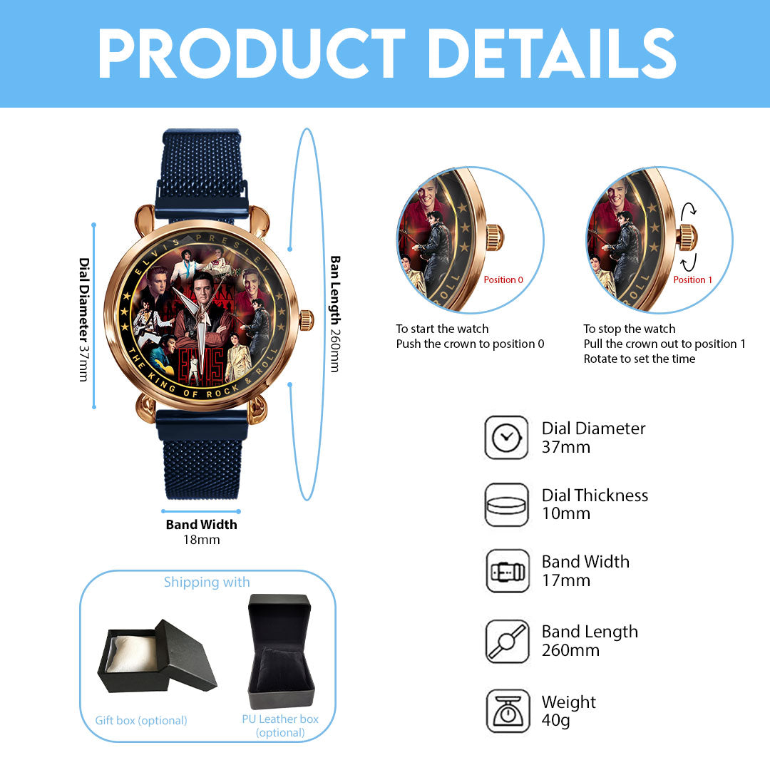 Elvis Presley Mesh Strap Quartz Watch – HOATT16495