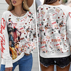 Elvis Presley Round Neck Raglan Sleeve Sweatshirt – TMTHU7309