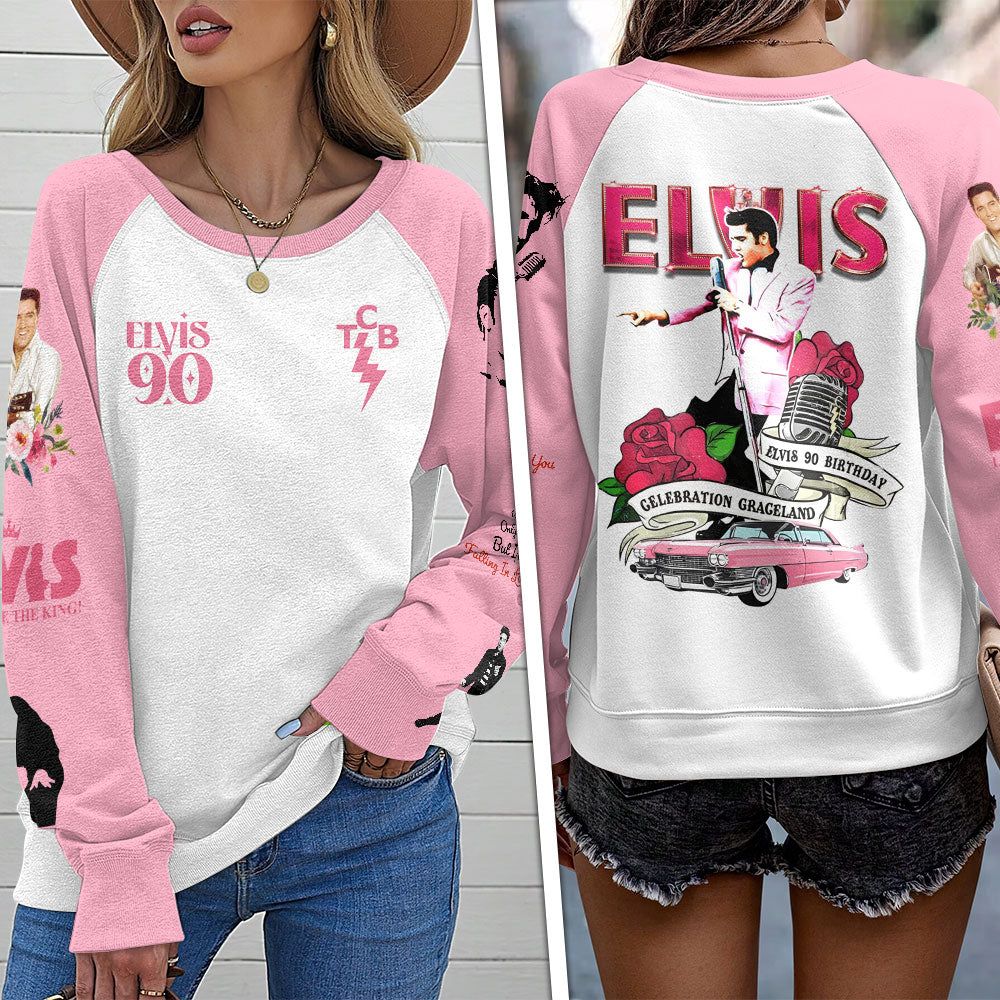 Elvis Presley Round Neck Raglan Sleeve Sweatshirt – TMTHU3551