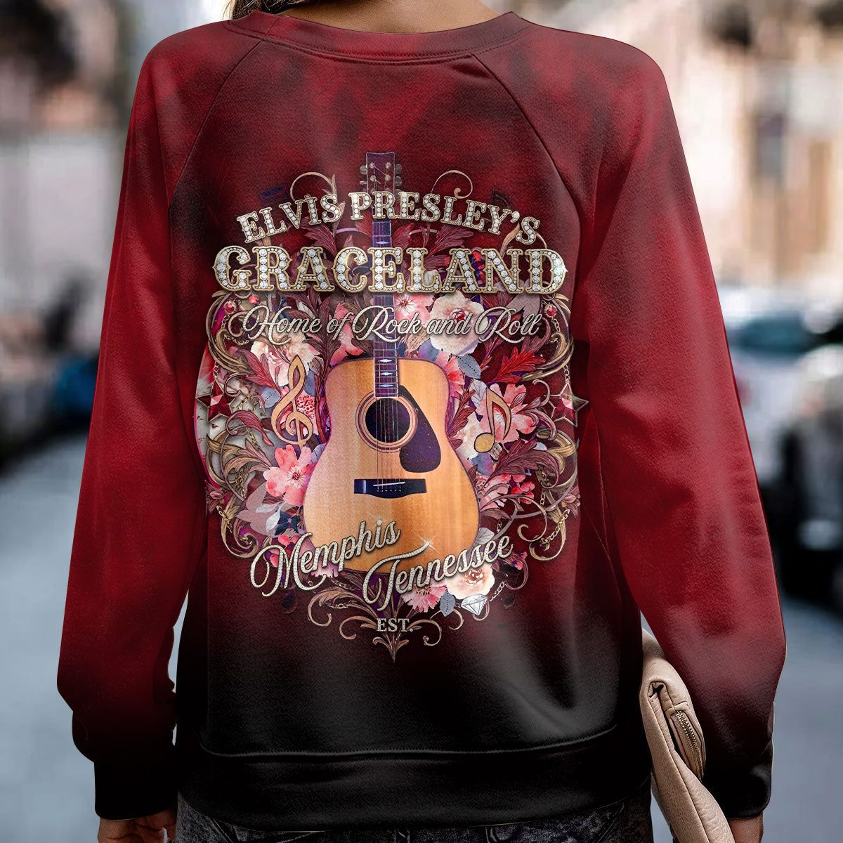Elvis Presley Round Neck Raglan Sleeve Sweatshirt – TMTHU7283