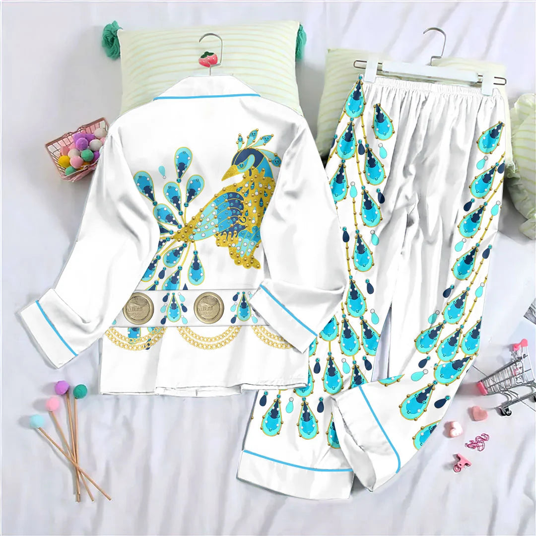 Elvis Presley Satin Pajama Set with Piping – HOATT20862