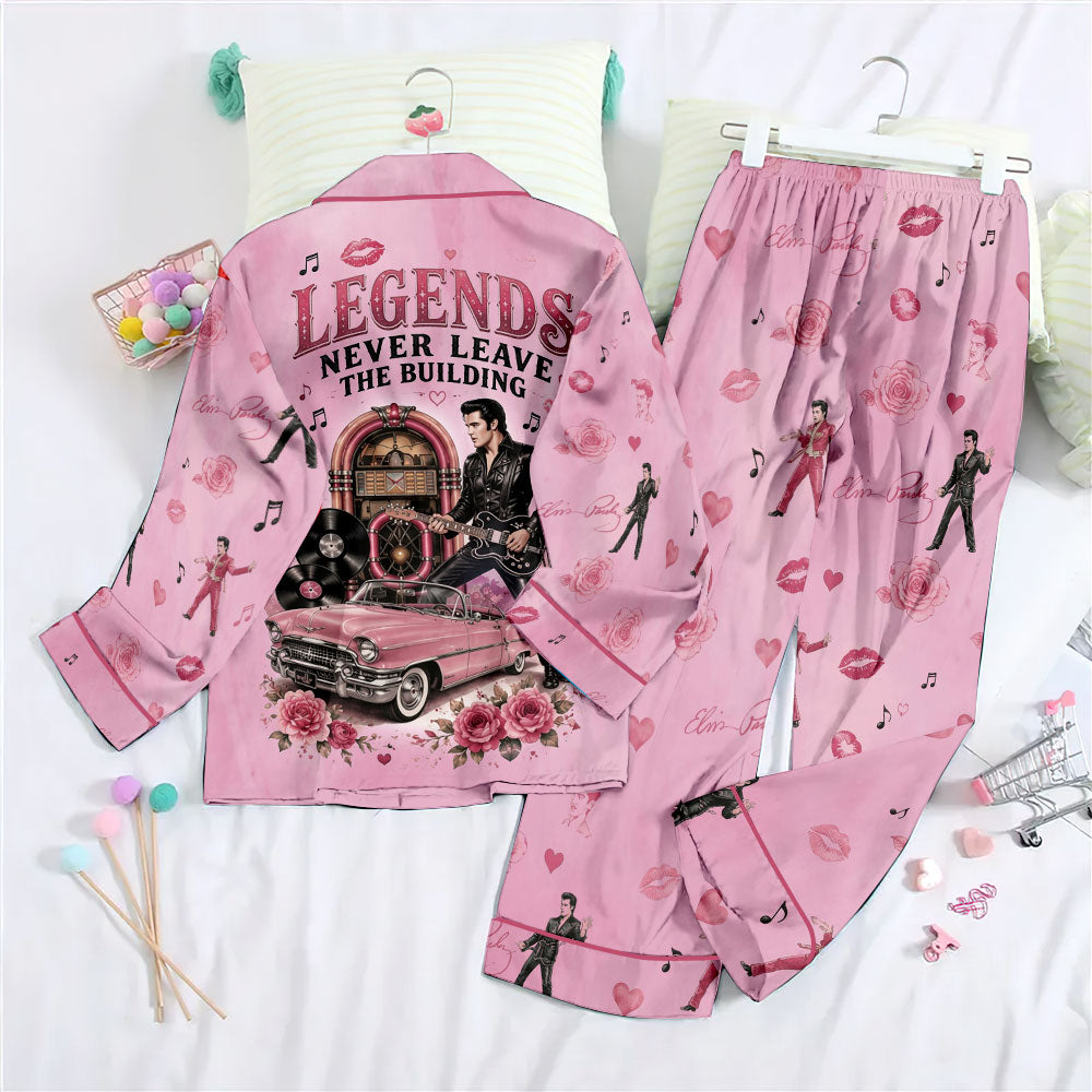 Elvis Presley Satin Pajama Set with Piping – TMTHU7712