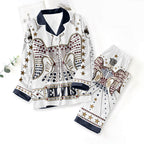 Elvis Presley Satin Pajama Set with Piping – TMTHU7985