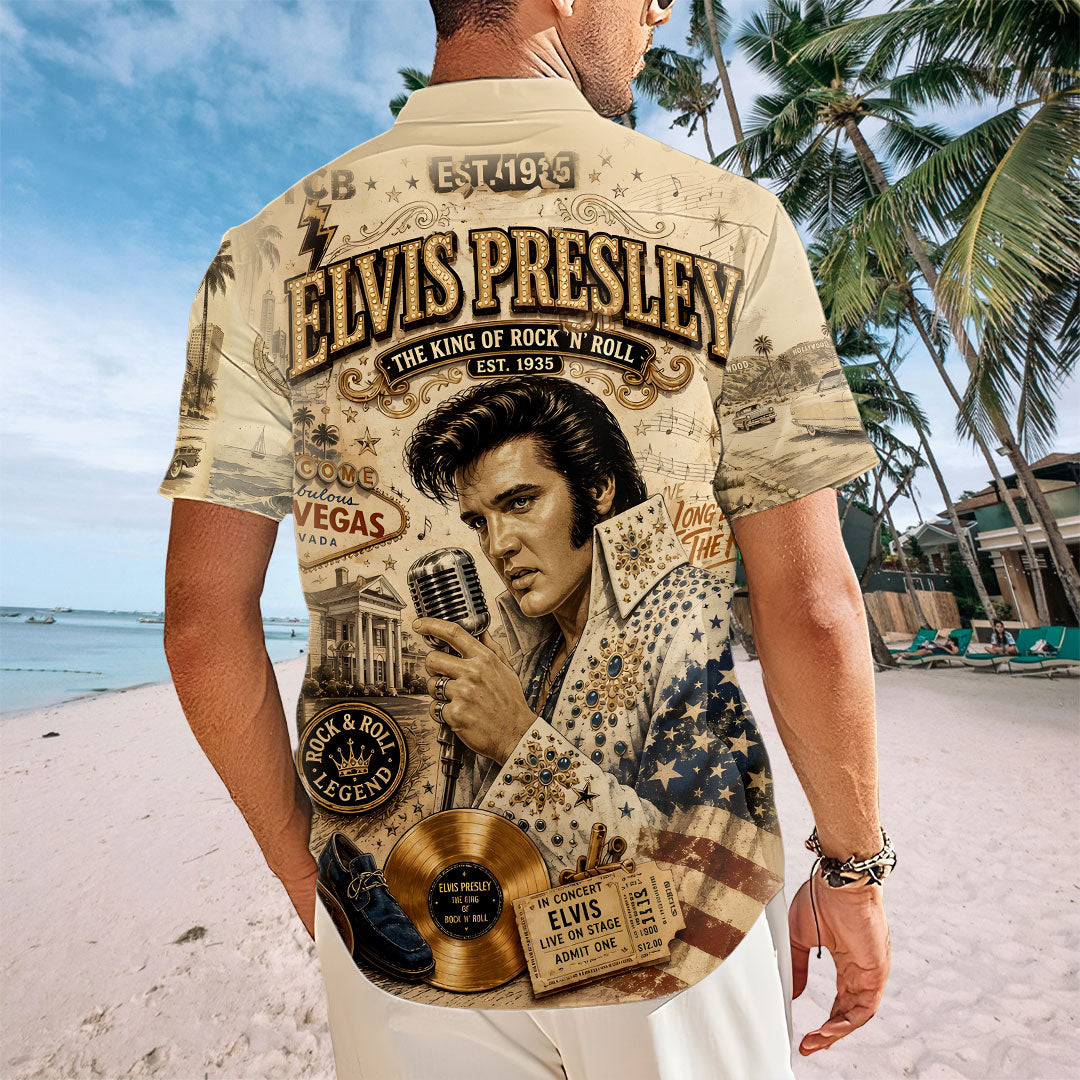 Elvis Presley Short Sleeve Button-Down Shirt – TANTN23924