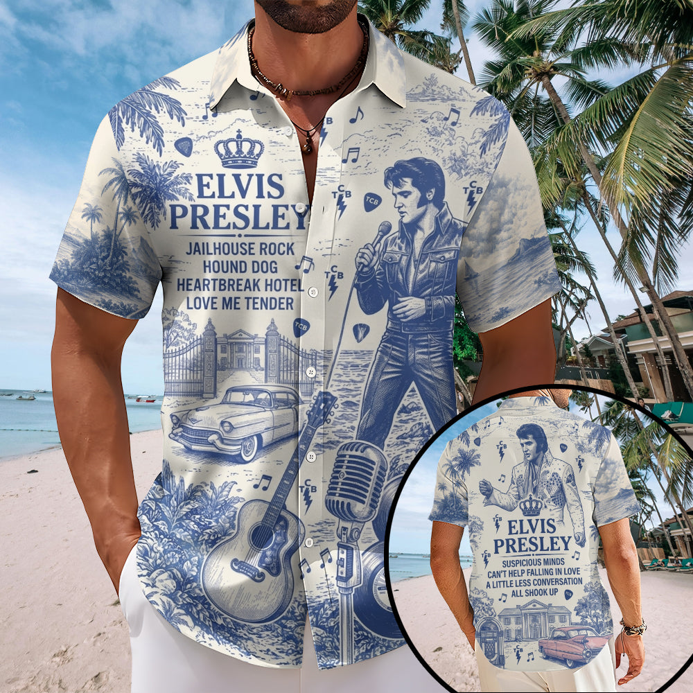 Elvis Presley Short Sleeve Button-Down Shirt – TMTHU7158
