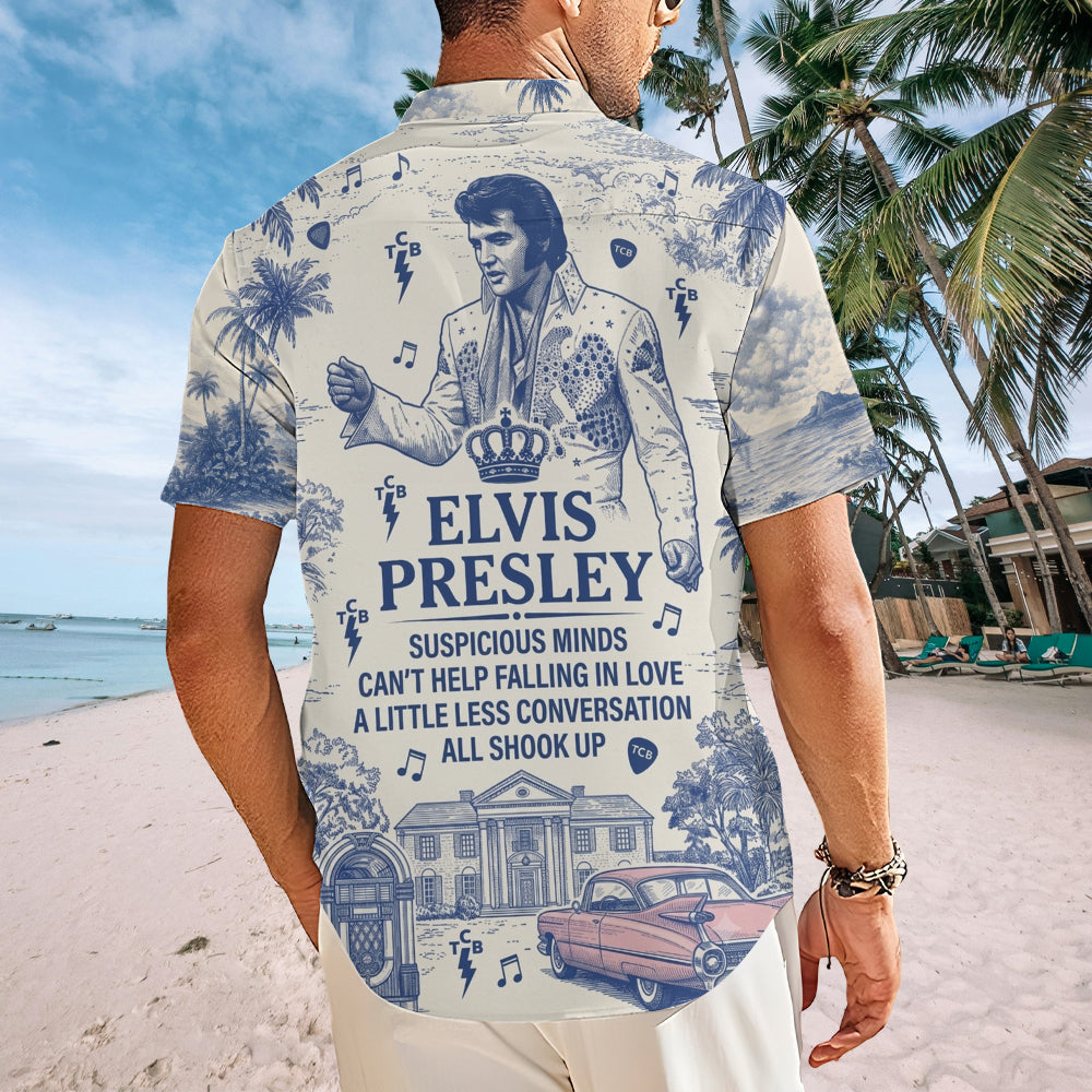 Elvis Presley Short Sleeve Button-Down Shirt – TMTHU7158