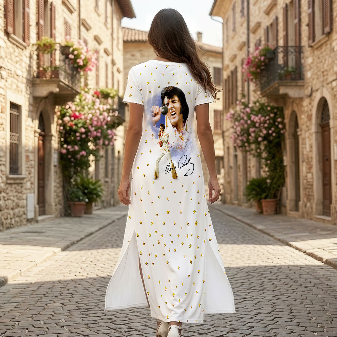 Elvis Presley Short Sleeve Maxi Dress – HOATT19354