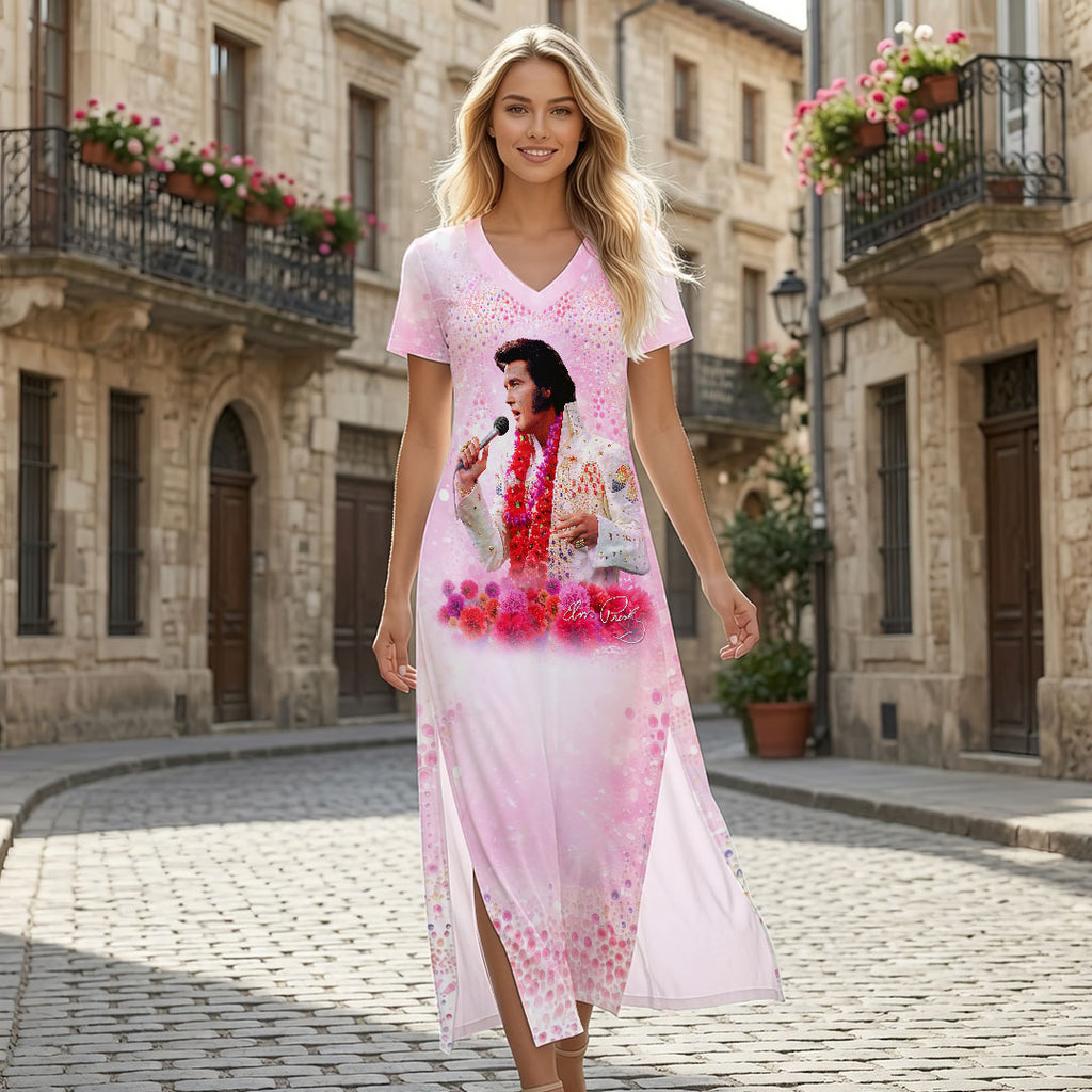 Elvis Presley Short Sleeve Maxi Dress – HOATT19393