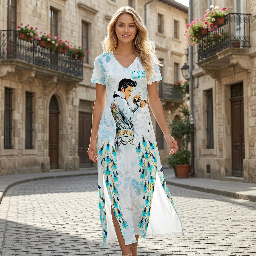 Elvis Presley Short Sleeve Maxi Dress – HOATT19394